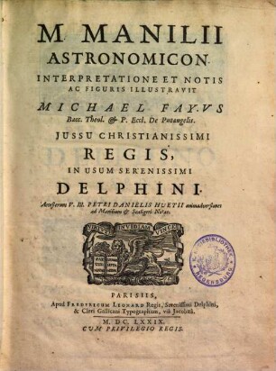 M. Manilii astronomicon