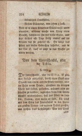 Von dem Unterschenkel, oder Tibia.