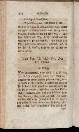 Von dem Unterschenkel, oder Tibia.