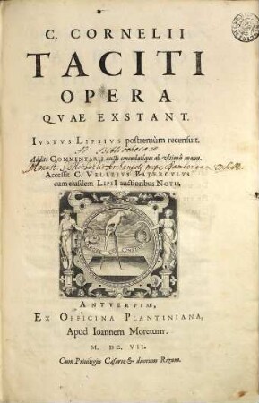 C. Cornelii Taciti Opera quae exstant : additi commentarii aucti emendatique ab ultima manu