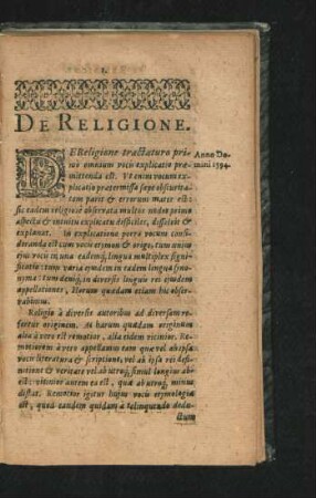De Religione.