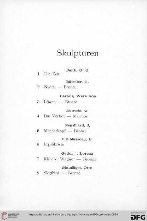 Skulpturen (Nr. 1-43)