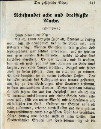 Achthundert acht und dreißigste Nacht