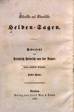 Wilkina- und Niflunga-Saga oder Dietrich von Bern und die Nibelungen, 1