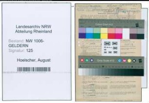 Entnazifizierung August Hoelscher , geb. 23.08.1902 (Buchhaendler)