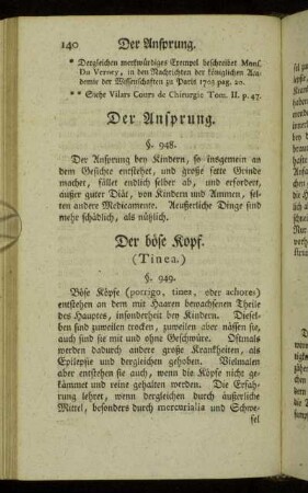 Der Ansprung. Der böse Kopf. (Tinea.)