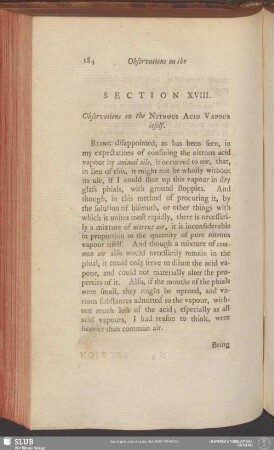 Section XVIII. Observations on the Nitrous Acid Vapour itself