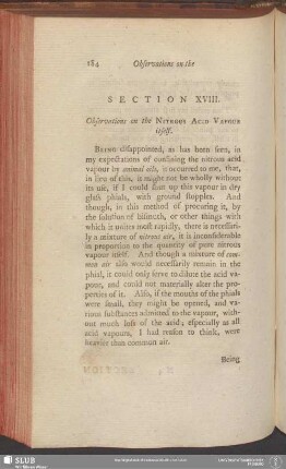 Section XVIII. Observations on the Nitrous Acid Vapour itself