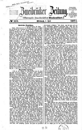 Zweibrücker Zeitung. 1874, 7 - 12