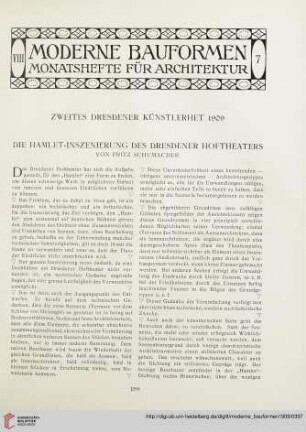 8: Dresdener Künstlerheft 1909, 2, Die Hamlet-Inszenierung des Dresdener Hoftheaters