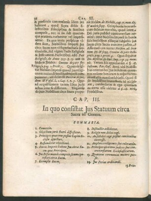 Cap. III. In quo consistat Ius Statuum circa Sacra in Genere.