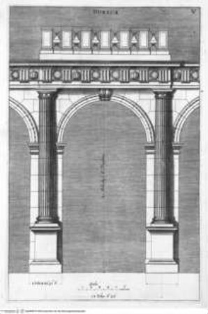 L'Academia Todesca della Architettura, Scultura e pittura: Oder Teutsche Academie der Edlen Bau- Bild- und Mahlerey-Künste:..., 1. Teil, 1. Buch, Tafel V: Dorica