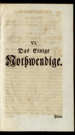 VI. Das Einige Nothwendige