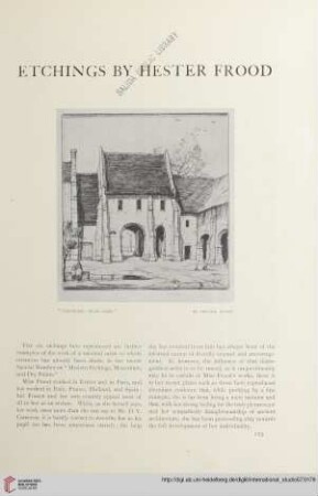 Etchings by Hester Frood