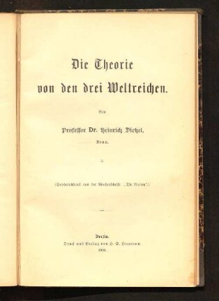 Die Theorie von den drei Weltreichen