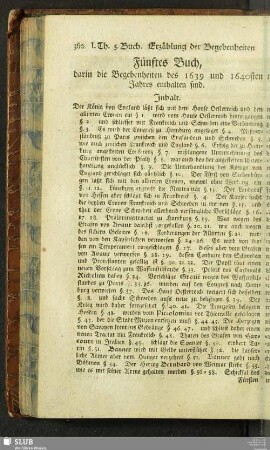 Fünftes Buch, darin die Begebenheiten des 1639 und 1640sten Jahres enthalten sind