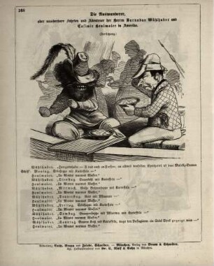 "Die Auswanderer, oder wunderbare Fahrten und Abenteuer der Herren Barnabas Wühlhuber und Casimir Heulmaier in Amerika"