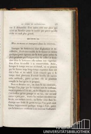 SECTION III. Mise en monts et transport clans les réserves
