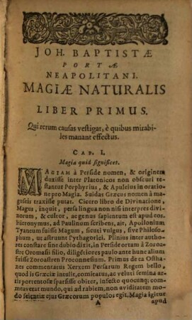 Magiae Naturalis libri viginti