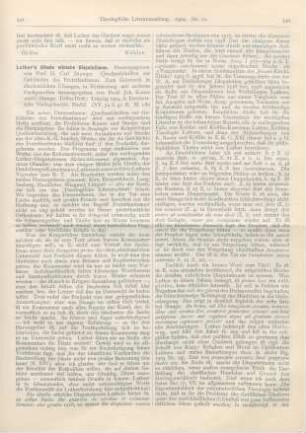 541-543 [Rezension] Stange, Carl (Hrsg.), Luther’s älteste ethische Disputation