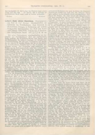 541-543 [Rezension] Stange, Carl (Hrsg.), Luther’s älteste ethische Disputation