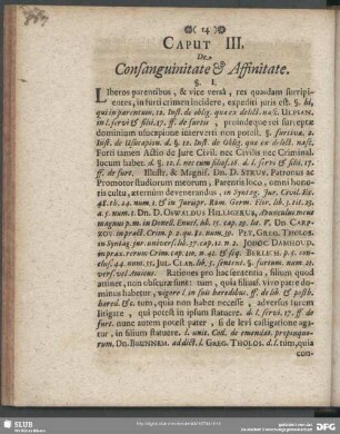 Caput III. De Consanguinitate & Affinitate