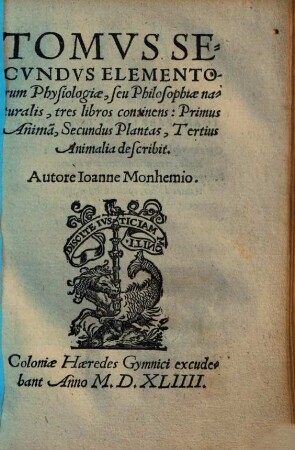 Elementorum phisiologiae seu philosophiae naturalis libri 7. 2