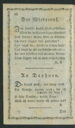 Der Wiederruf.