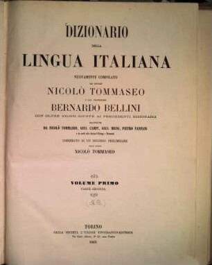 Dizionario della lingua italiana : Nouvamente comp. Con oltre 100000 giunte ai precedenti dizionarii. 1,2., (B C)