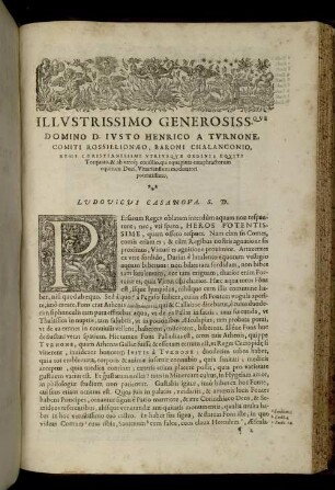 Illustrissimo Generosiss. Que Domino D. Justo Henrico Turnone [...]