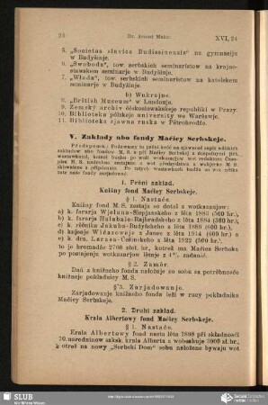 V. Zakłady abo fondy Maćicy Serbskeje