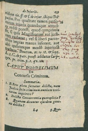 Caput Duodecimum De Concursu Criminum.