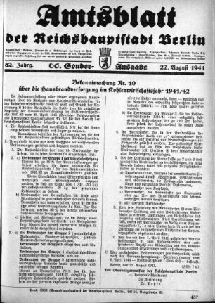 60. Sonderausgabe, 27. August 1941