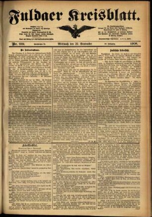 Ausgabe vom Mittwoch, den 23. September 1908.
