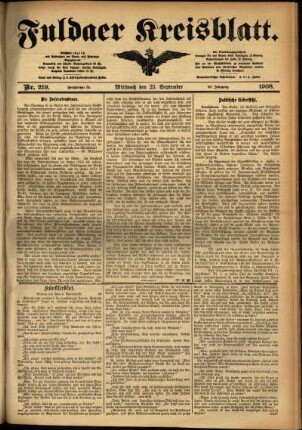 Ausgabe vom Mittwoch, den 23. September 1908.