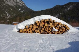 Lagertechnik im Freien bei starken Schneefall
