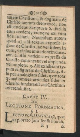 Caput IV. De Lectione Porismatica.