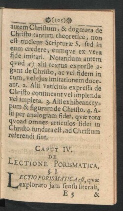 Caput IV. De Lectione Porismatica.
