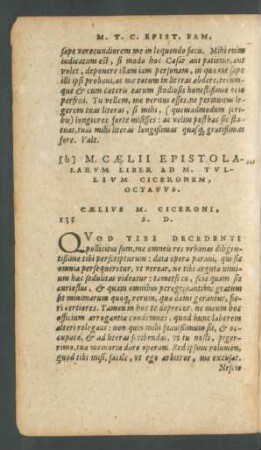 M. Caelii Epistolarum Liber Ad M. Tullium Ciceronem, Octavus.