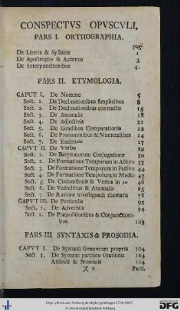 Conspectus Opusculi.