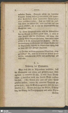 §. 2. Ursprung der Steinarten