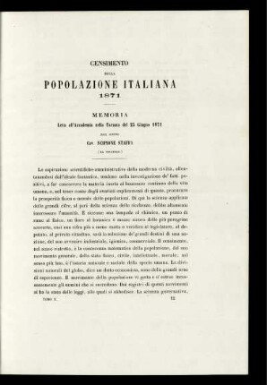 CENSIMENTO DELLA POPOLAZIONE ITALIANA