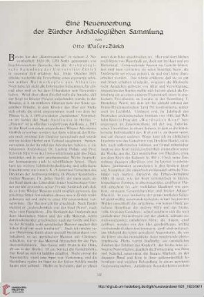 3/4: Eine Neuerwerbung der Zürchner Archäologischen Sammlung