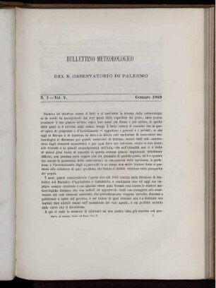 Bullettino Meteorologico Del R. Osservatorio Di Palermo