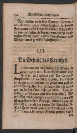 LIII. Die Gestalt des Creutzes