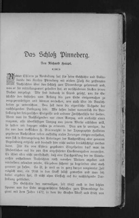 Das Schloß Pinneberg.