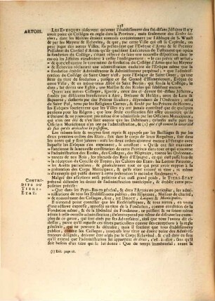 Compte rendu aux chambres assemblées : ... concernant l'administration des Collèges dans la Province d'Artois ; du 24 Juillet 1764