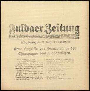 Ausgabe vom Sonntag, den 11. März 1917.