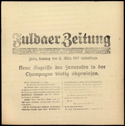 Ausgabe vom Sonntag, den 11. März 1917.