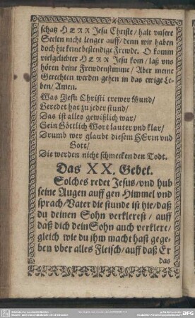 Das XX. Gebet